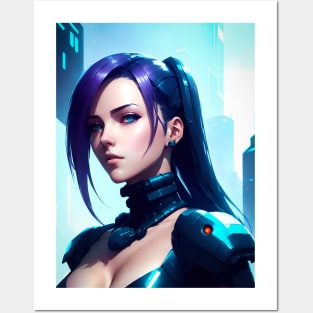 Cyberpunk girl Posters and Art